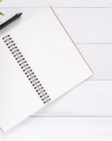 white blank notebook