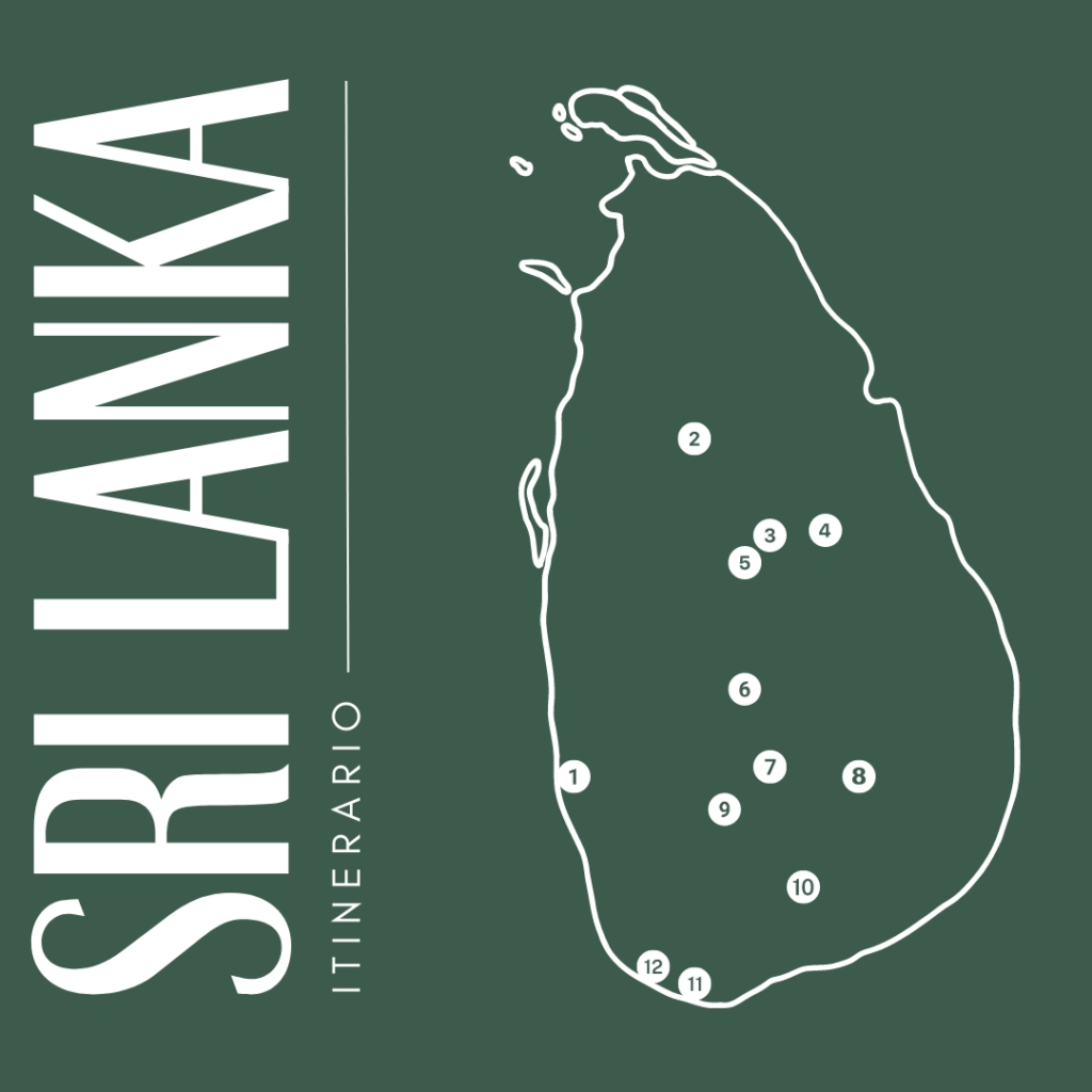 Sri Lanka itinerario mappa